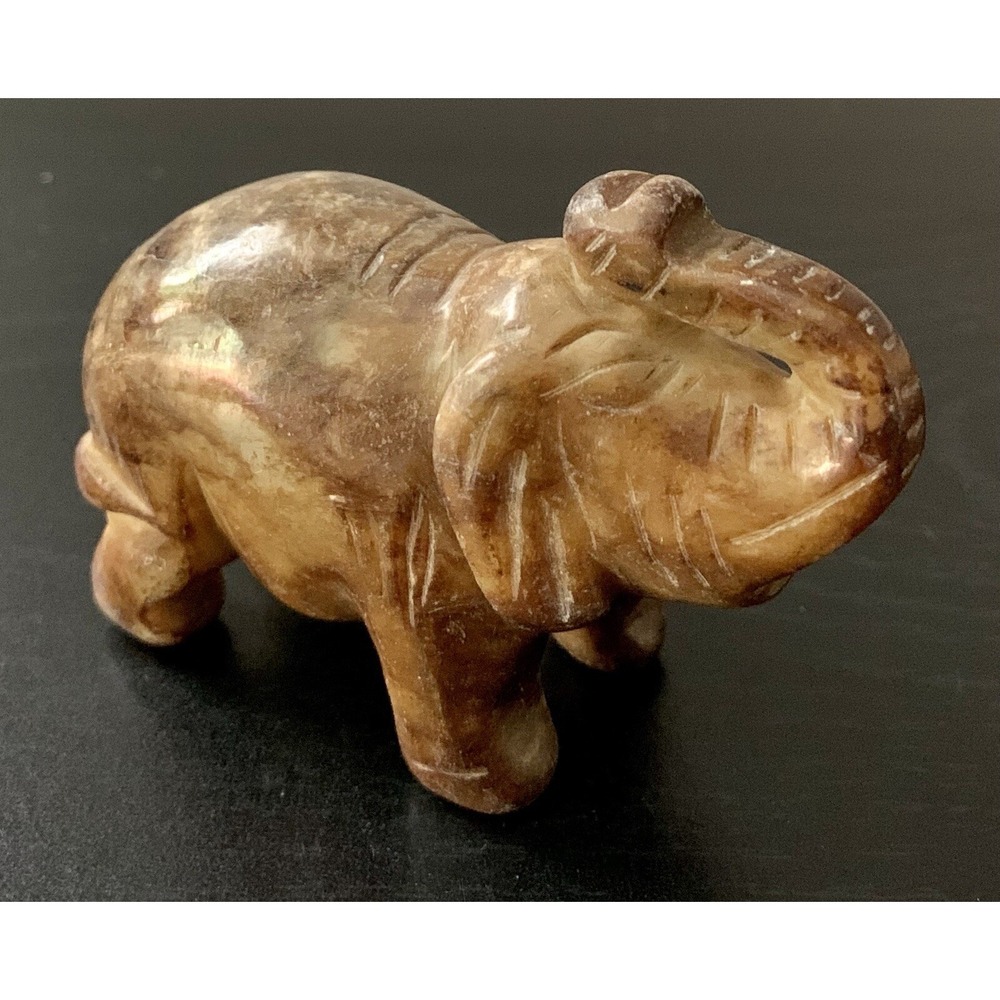 Antique/Vtg Chinese Soapstone Elephant Craved Decorative Collectible
